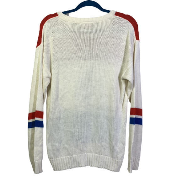 PARCOURS x TAN JAY Vintage Blue & Red Flag‎ Pullover Sweater - Picture 5 of 6